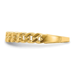 14k Yellow Gold Curb Chain Link Band Ring, Size 7 fine designer jewelry for men and women