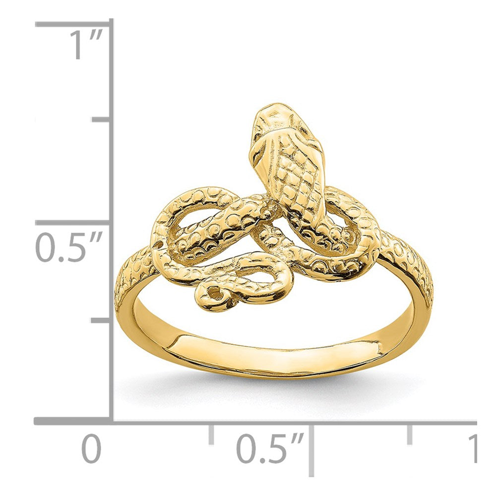 14k Yellow Gold Snake Ring, Size 7 fine designer jewelry for men and women