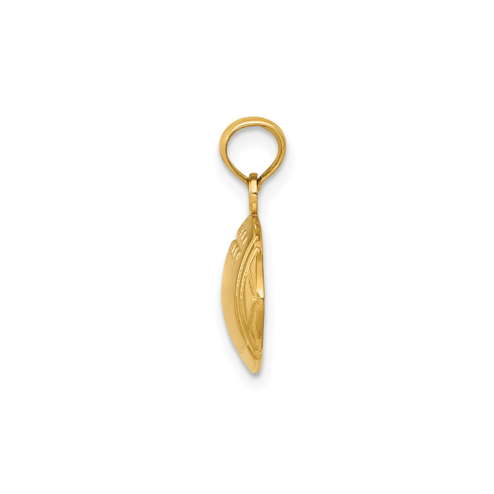 14k Yellow Gold Football Pendant, 13x18mm