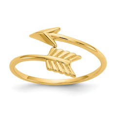 14K Yellow Gold High Polished Arrow Adjustable Ring, 7 fine designer jewelry for men and women