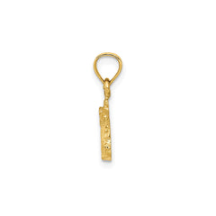 14k Yellow Gold Bunny Rabbit Pendant Charm, 16x13mm