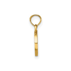 10K Yellow Gold Letter Initial Pendant, Block Font, 13x10mm