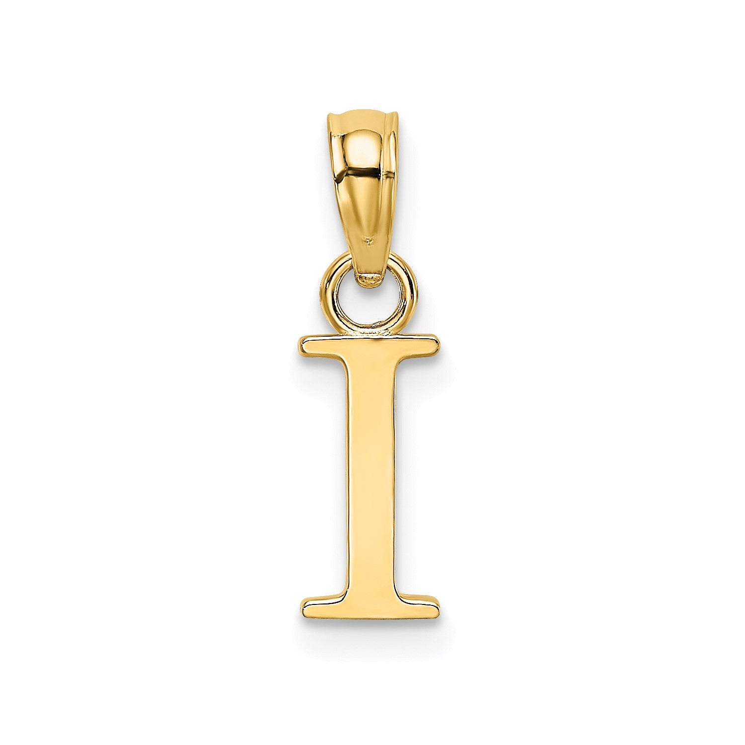 10K Yellow Gold Letter Initial Pendant, Block Font, 13x10mm