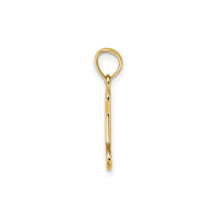 Solid Yellow Gold High Polished Mini Dog Bone Charm Pendant, 17x6mm