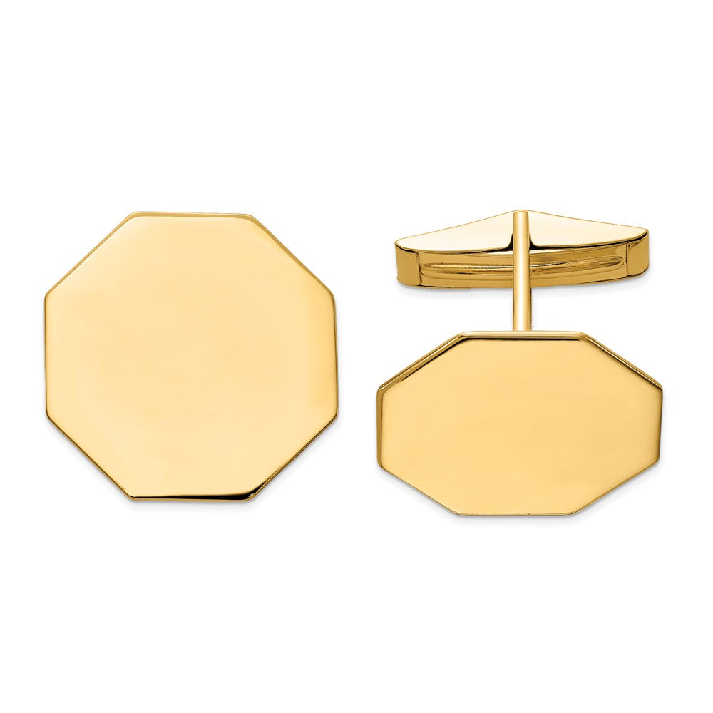 14k Real Gold Men's Octagonal Cuff Links fine designer jewelry for men and women