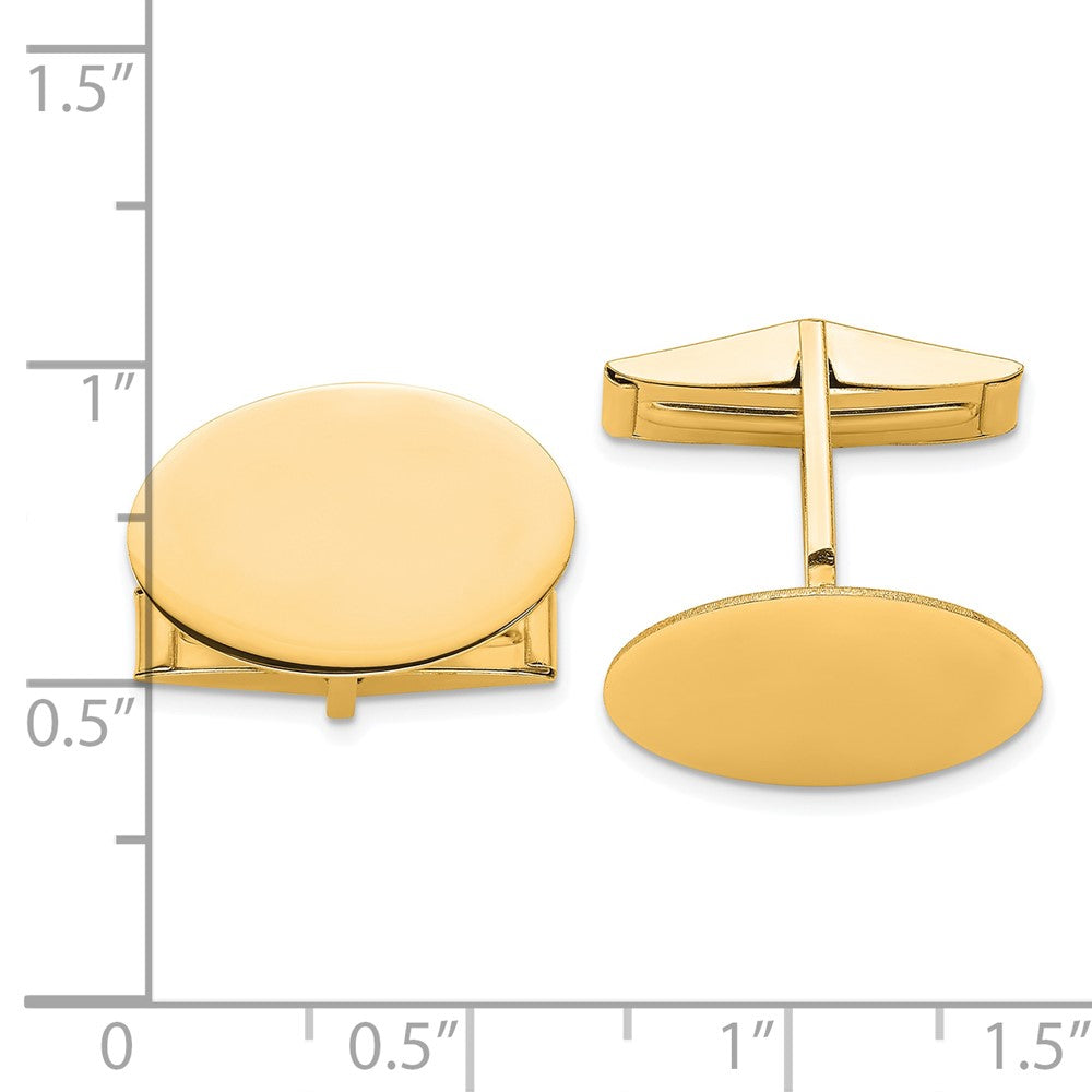 14k Real Gold Yellow Gold Men's Oval Cuff Links fine designer jewelry for men and women
