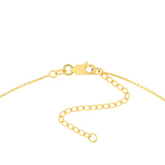 14k Yellow Gold Cross Necklace with Disc Charm, Adjustable Chain 16-18 Inches