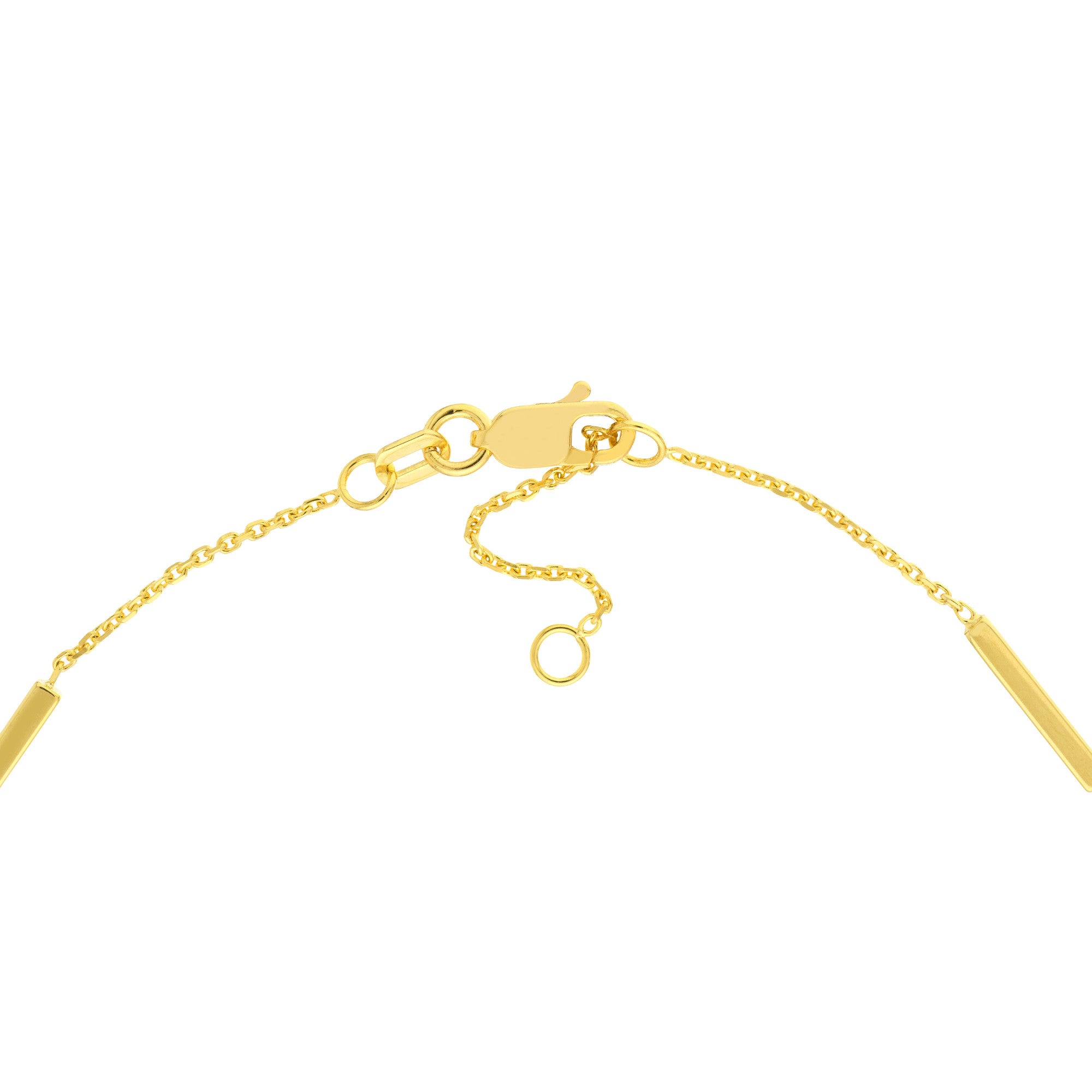 14k Yellow Gold 3pt Diamond Bezels and Bars Adjustable Anklet, 10"