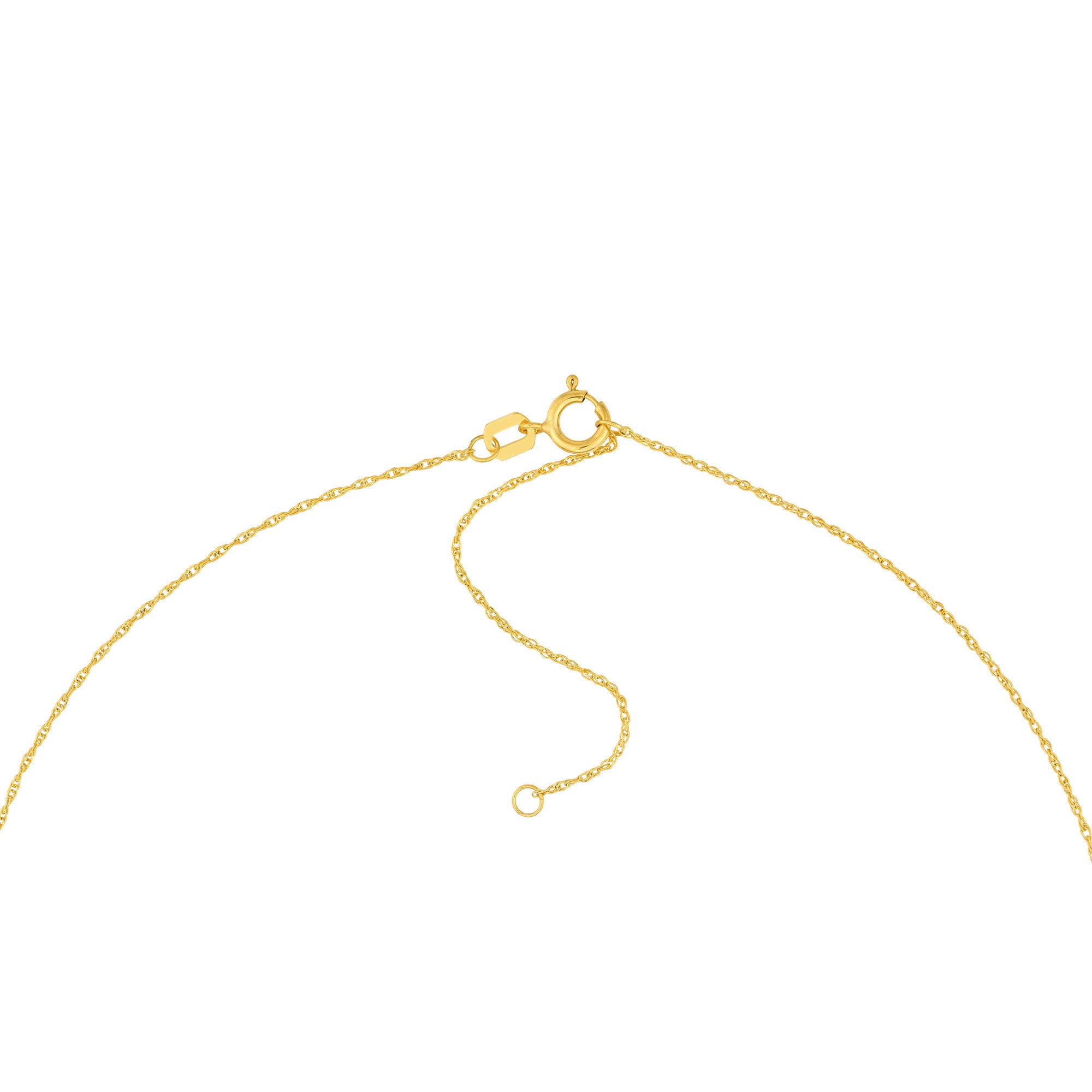 14k Yellow Gold Wavy Puff Heart Rope Adjustable Necklace, 18"