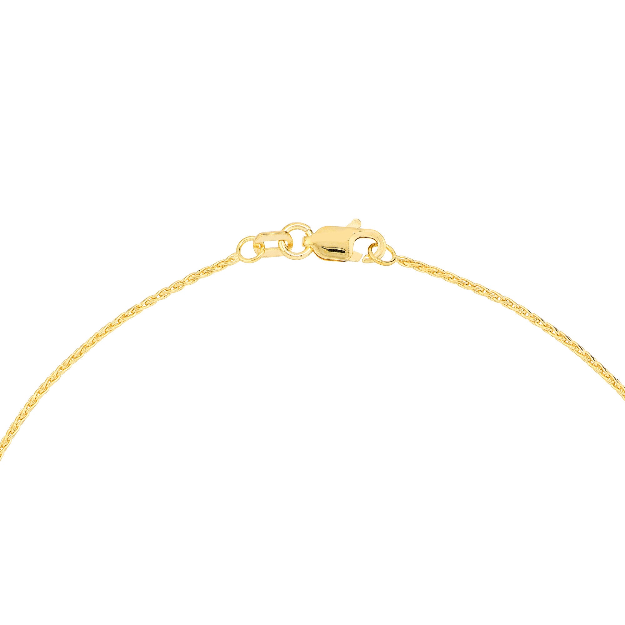 14k Gold Wheat 1.05mm Diamond Cut Chain Anklet, 10"