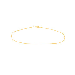 14k Gold Wheat 1.05mm Diamond Cut Chain Anklet, 10"