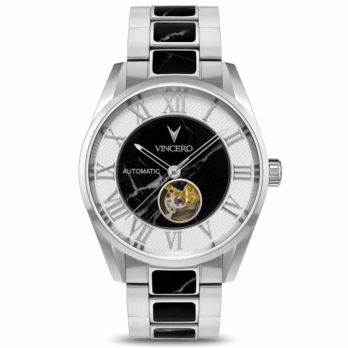 Marble Automatic - Silver Nero fine designer jewelry for men and women