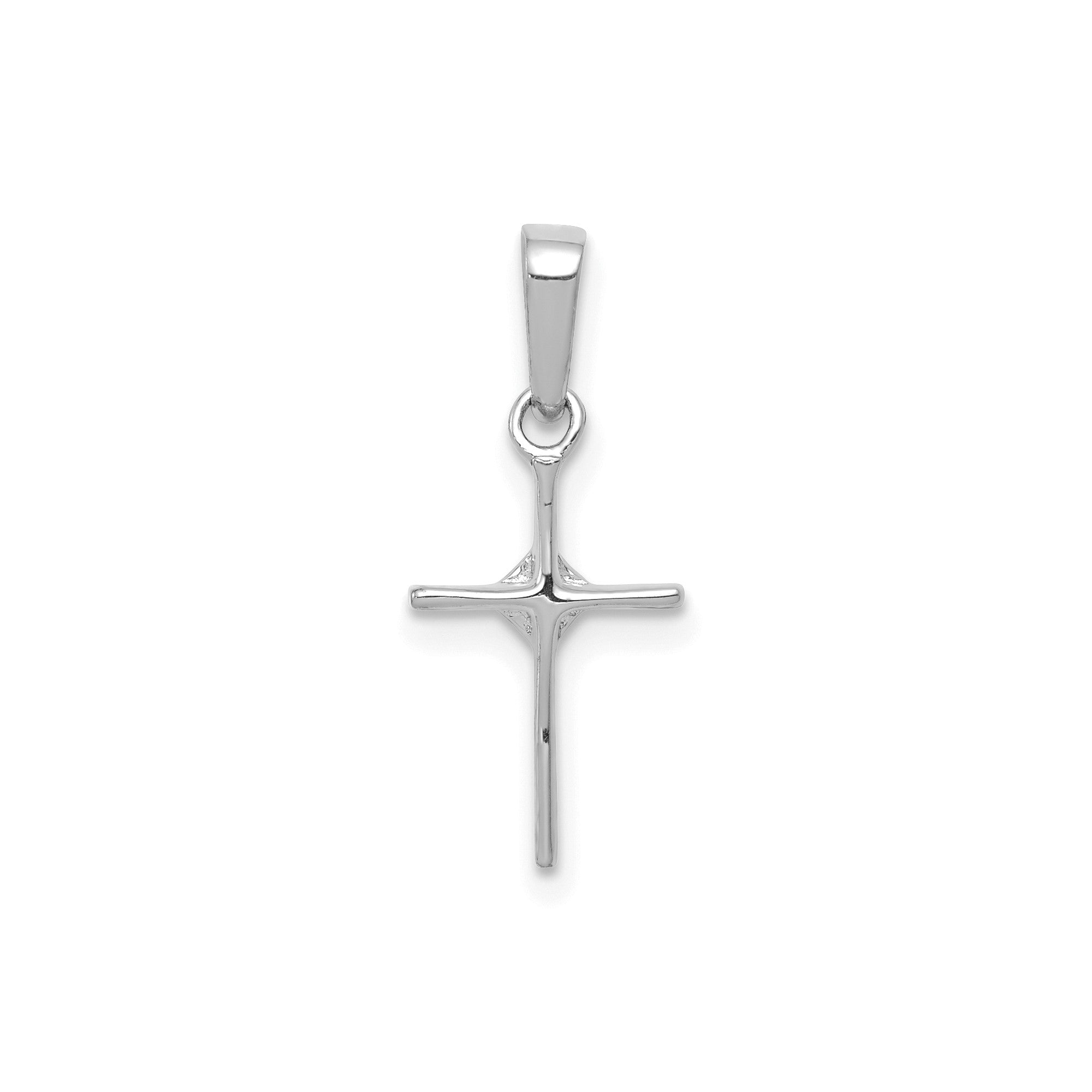 Real Solid Gold Diamond religious Cross Pendant, 20x8mm