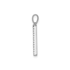 14K White Gold Diamond Letter Initial Pendant, 19x11mm