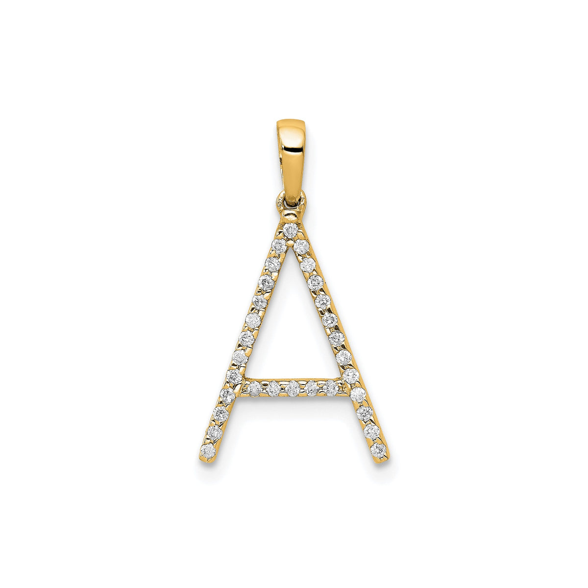 14K Yellow Gold Diamond Letter Initial Pendant