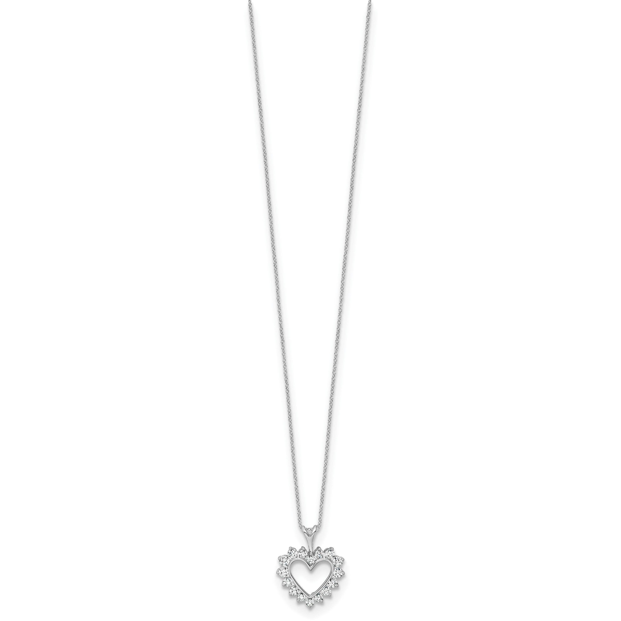 Solid Gold Lab Grown Diamond Heart Pendant Necklace, 18 Inch