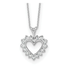 Solid Gold Lab Grown Diamond Heart Pendant Necklace, 18 Inch