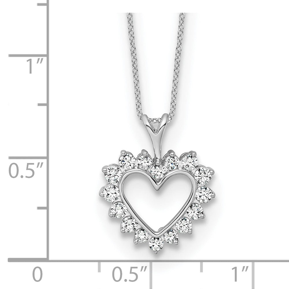 Solid Gold Lab Grown Diamond Heart Pendant Necklace, 18 Inch