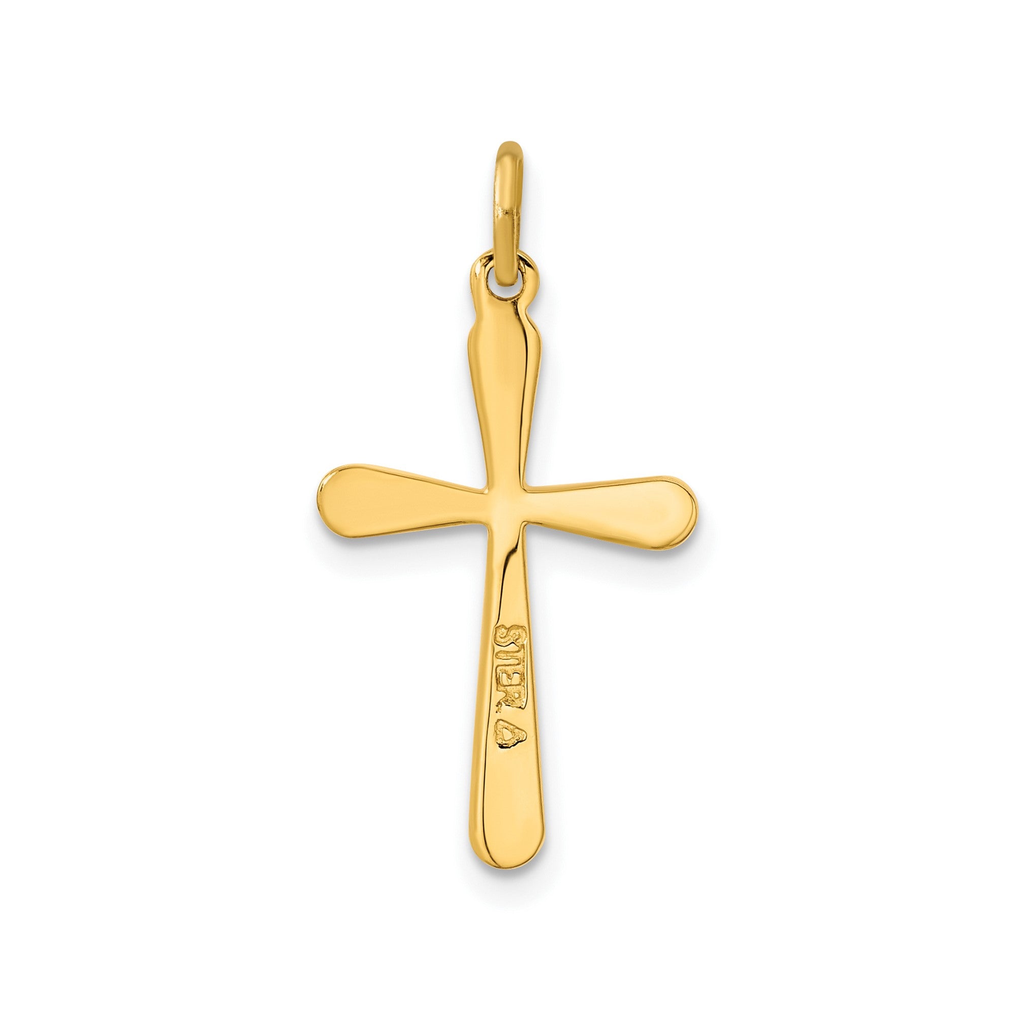 Sterling Silver Religious Cross Pendant Charm, 15x23mm