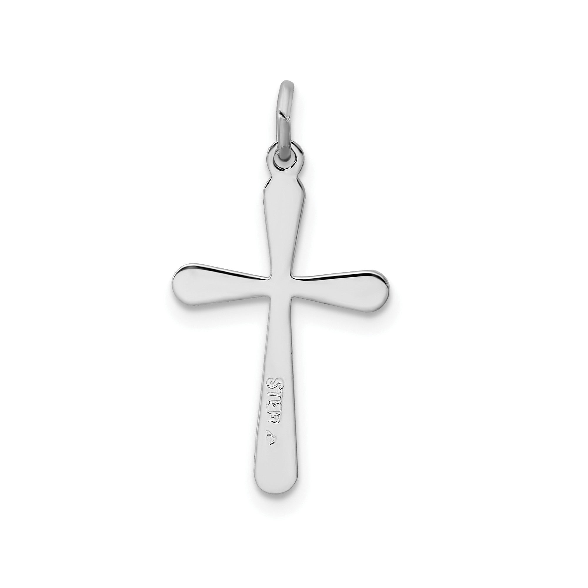 Sterling Silver Religious Cross Pendant Charm, 15x23mm