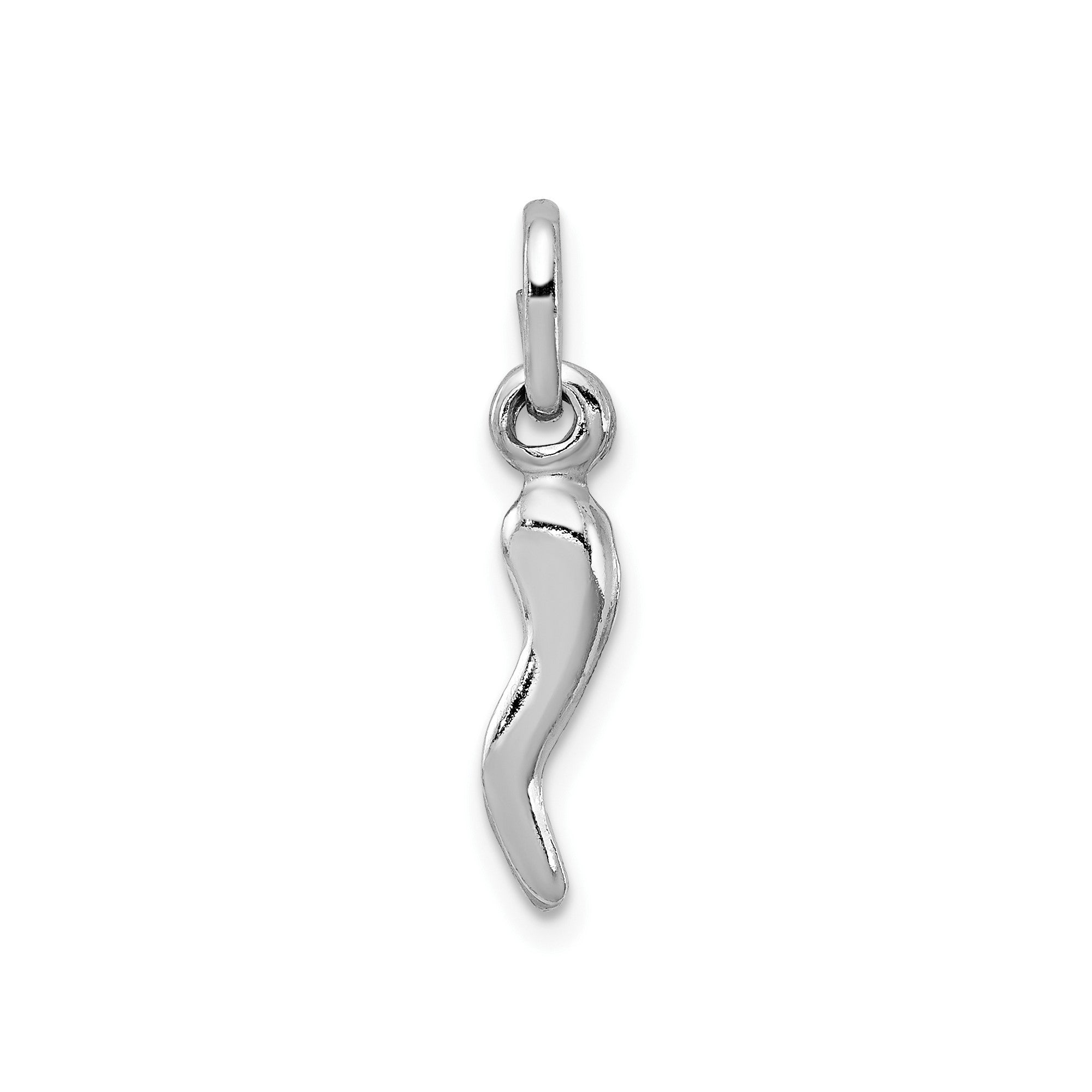 14k Yellow Gold Italian Horn Charm Pendant, 15mm