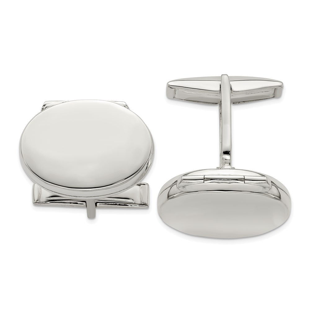 Sterling Silver Oval Locket Cufflinks fine designer jewelry for men and women