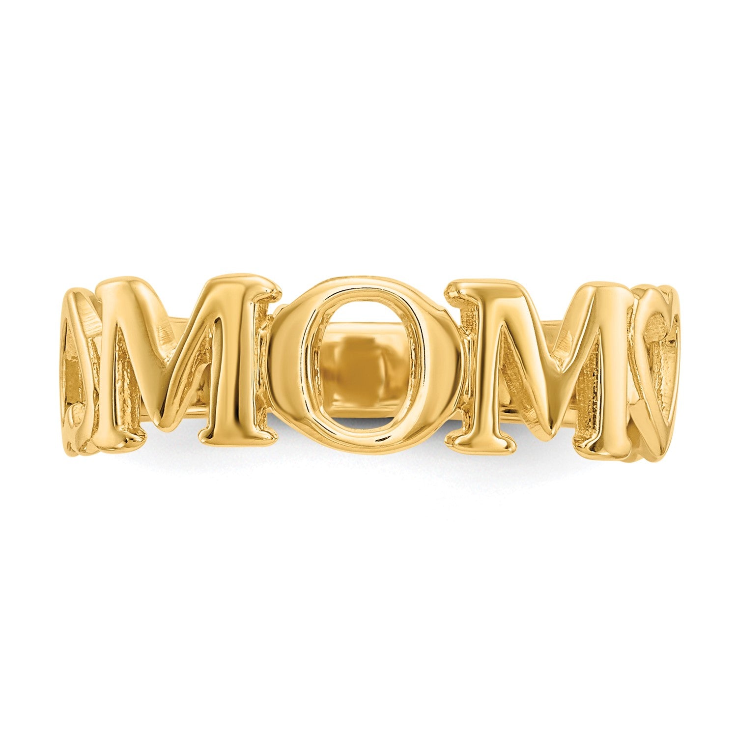 14k Yellow High Polished Mom heart Design Ring, Size 6.5 fine designer jewelry for men and women