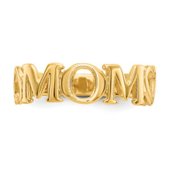 14k Yellow High Polished Mom heart Design Ring, Size 6.5 fine designer jewelry for men and women