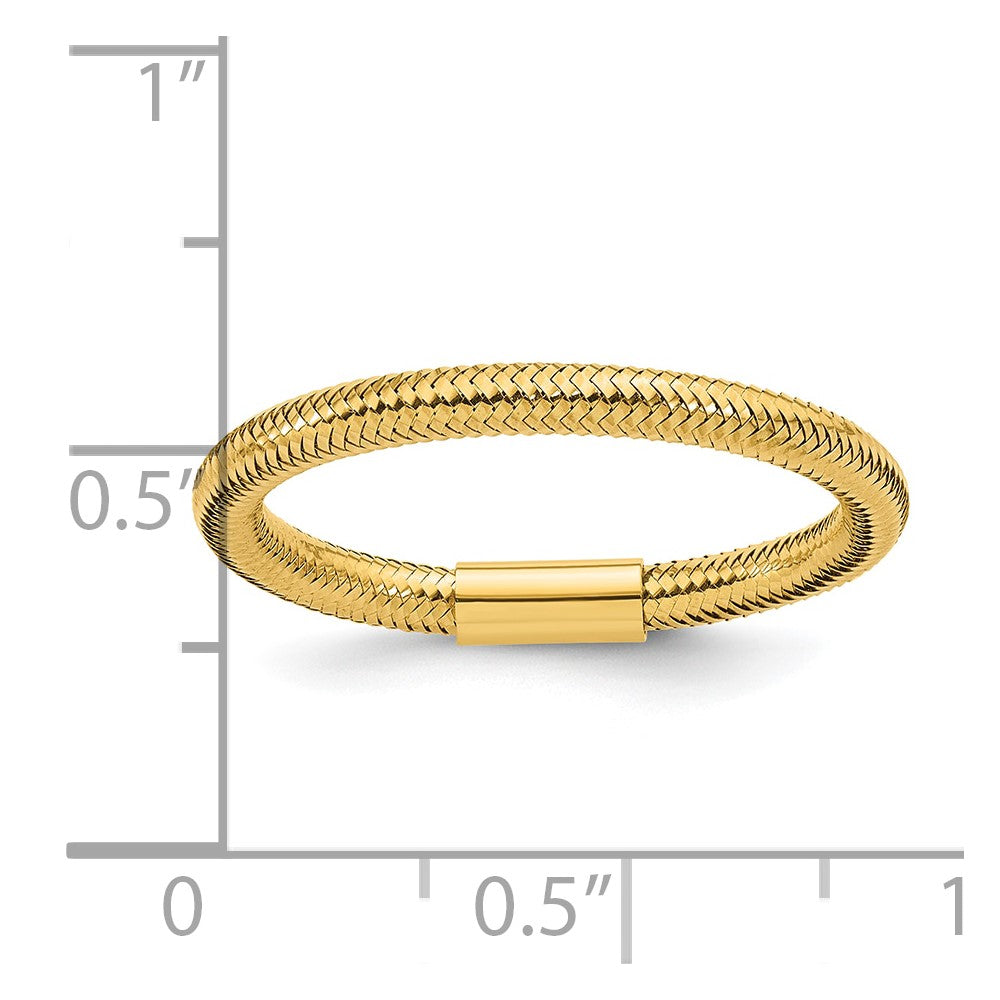 14k Yellow Gold Mesh Stretch Adjustable Band Ring fine designer jewelry for men and women