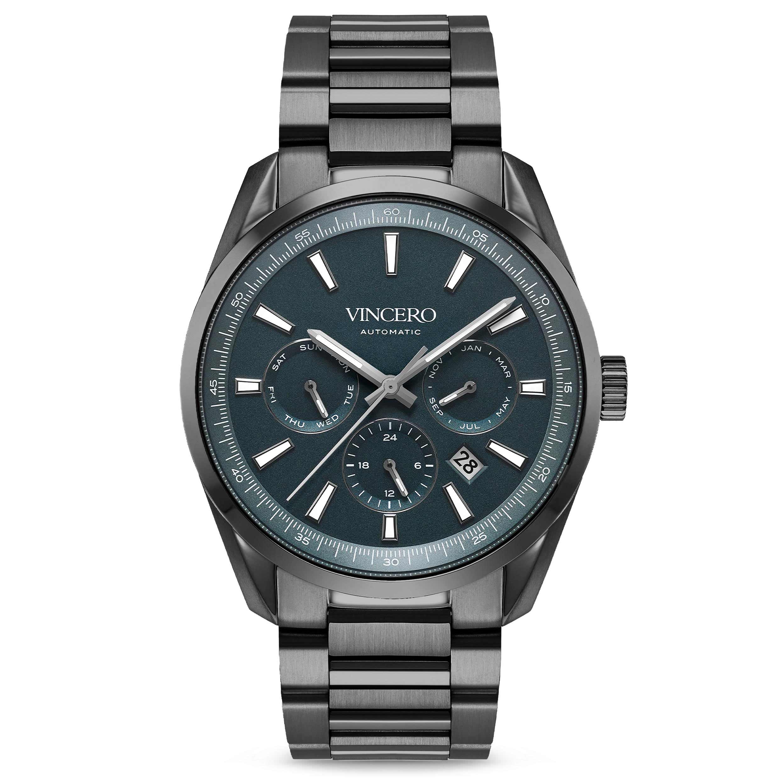 The Reserve Automatic - Gunmetal/Slate Blue fine designer jewelry for men and women