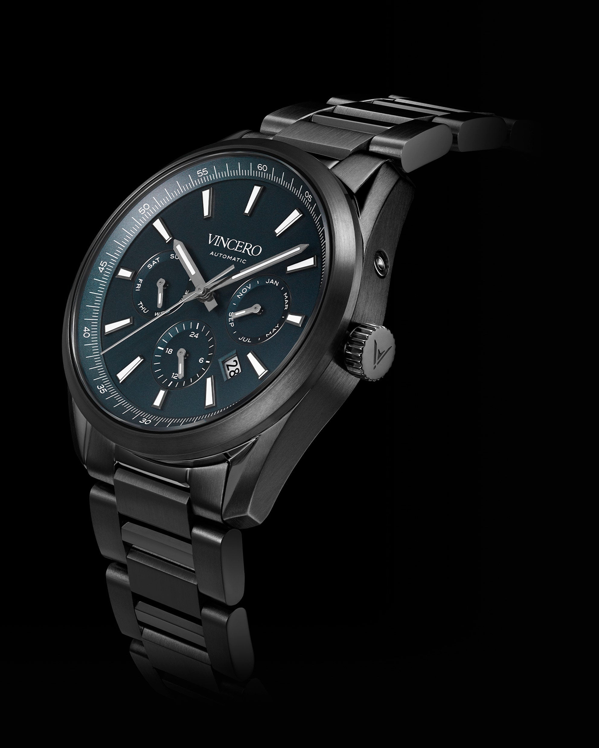 The Reserve Automatic - Gunmetal/Slate Blue fine designer jewelry for men and women