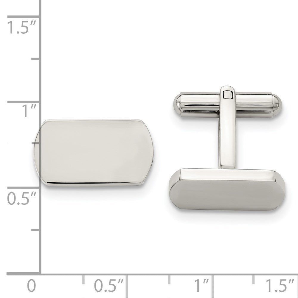 Chisel Stainless Steel Polished Cufflinks fine designer jewelry for men and women
