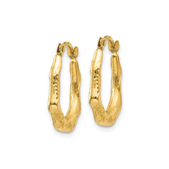 14k Yellow Gold Designer Oval Hoop Earrings, 17x14mm