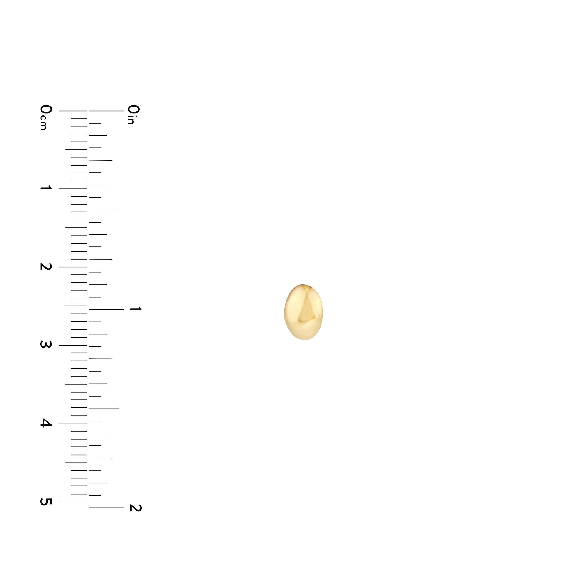 14k Yellow Gold Oval Dome Stud Earrings on Post Back, 8mm