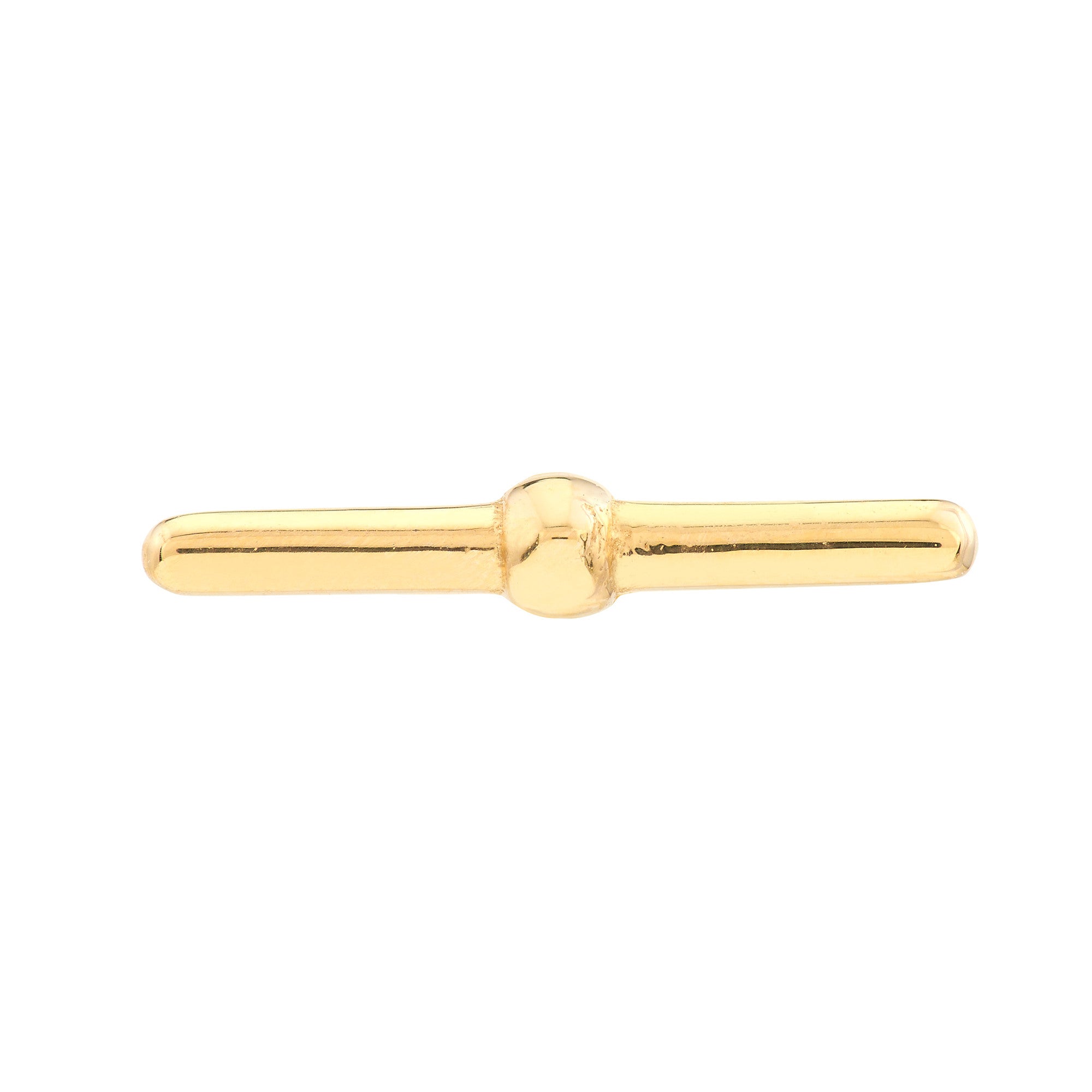 14K Yellow Gold Bar Stud Earrings, 6mm
