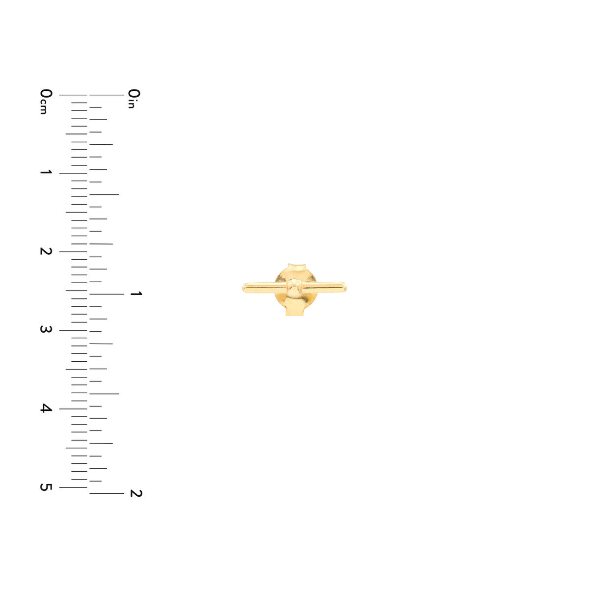 14K Yellow Gold Bar Stud Earrings, 6mm