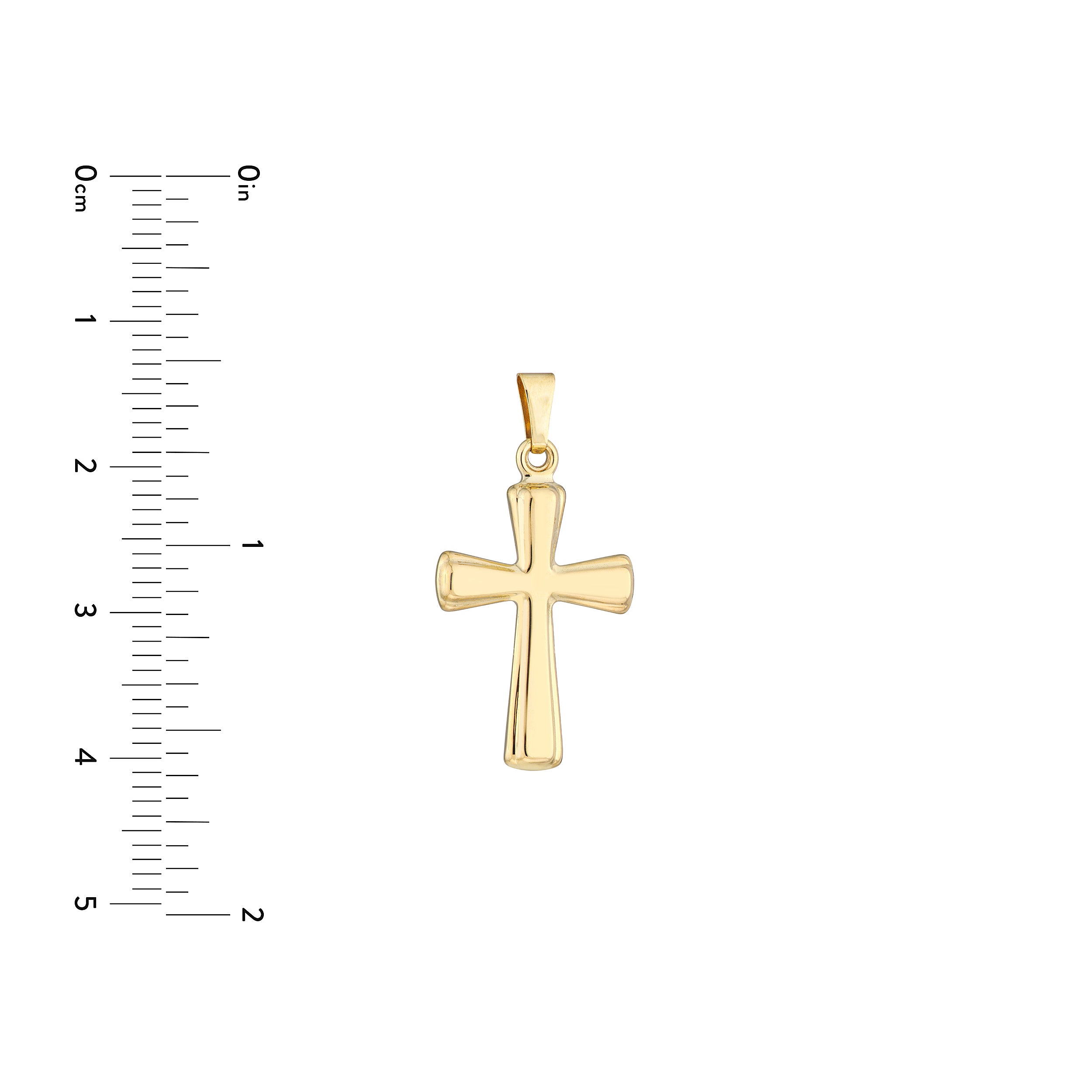 10k Yellow Gold Cross Pendant 20mm Length