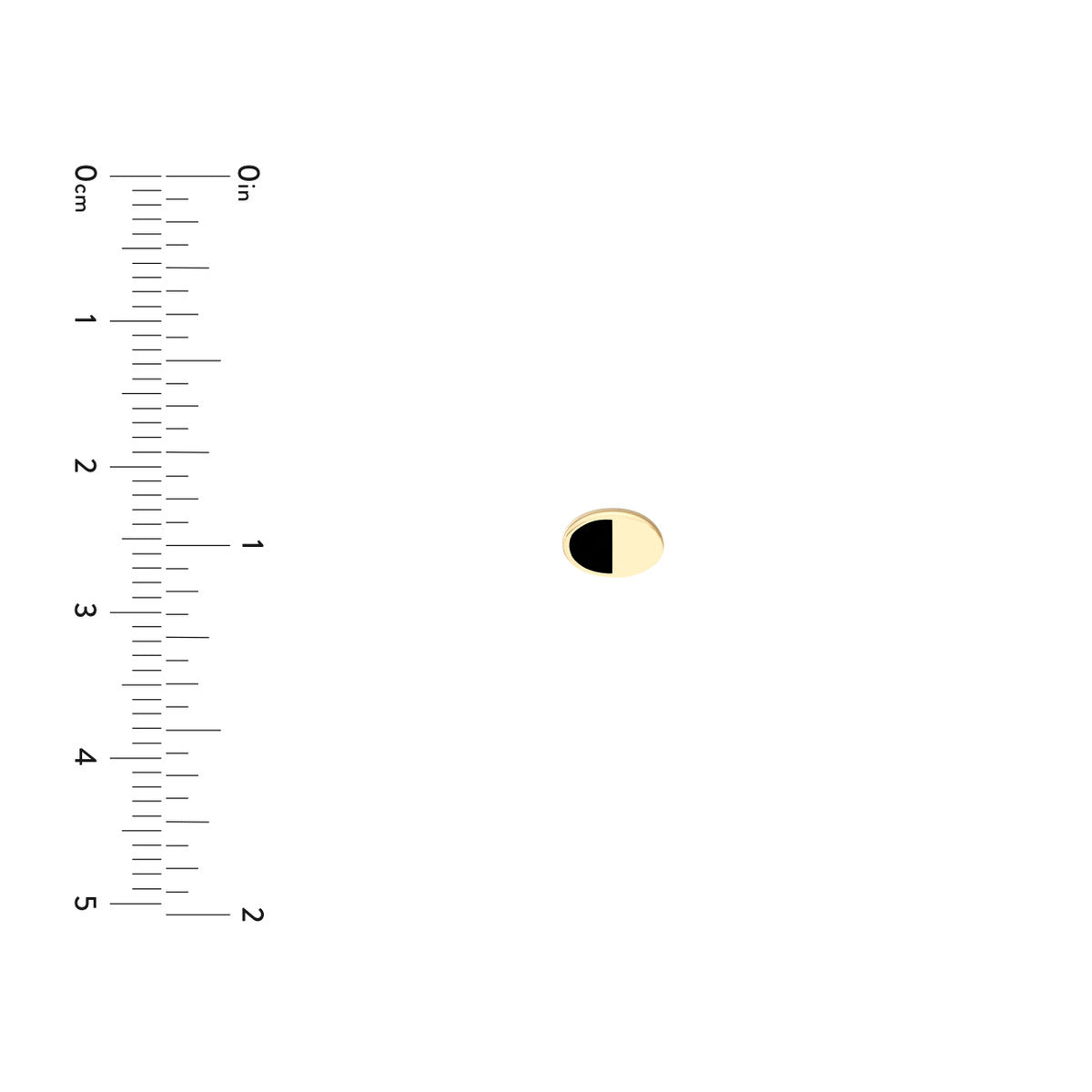 14k Yellow Gold and Black Enamel Oval Stud Earrings, 6x4mm
