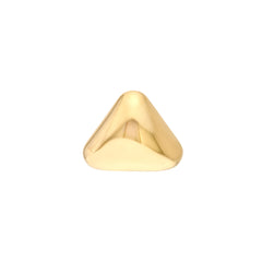 14k Yellow Solid Gold Triangular Stud Earrings,10mm