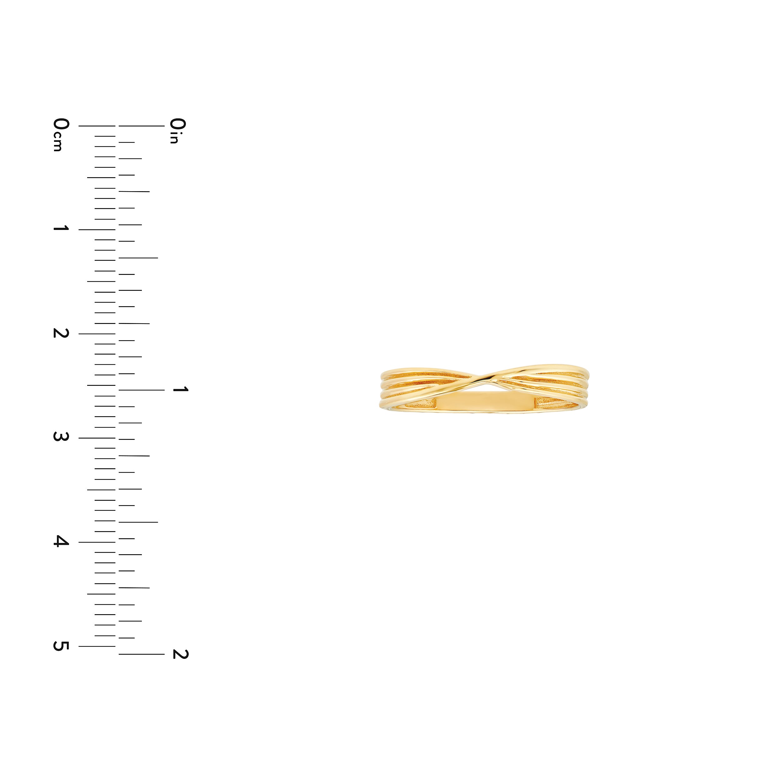 Real Solid 14k Yellow Gold Textured Pinched Band Ring