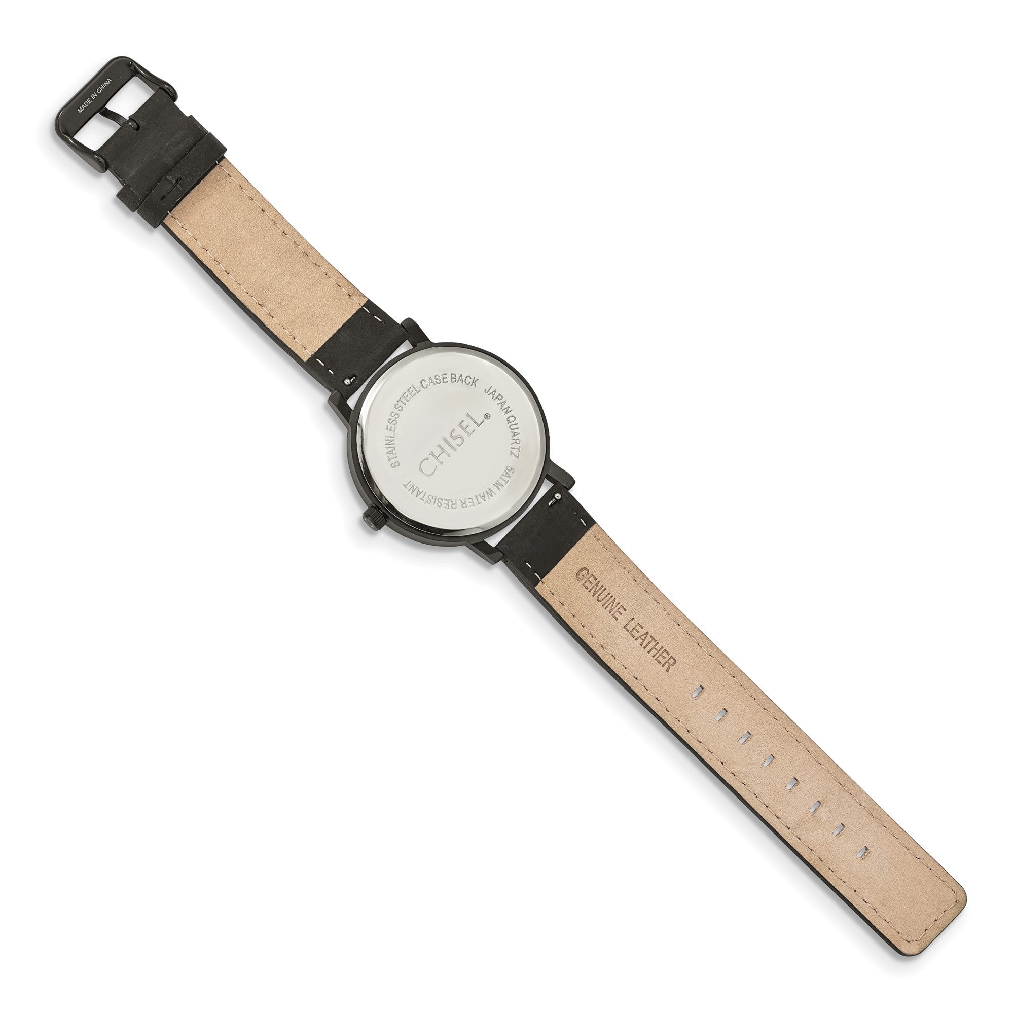 Chisel Mens Matte Black IP-plated Green Dial Watch