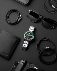 The Argo Automatic - Green/Silver fine designer jewelry for men and women