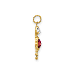 14k Yellow Gold Male Shape Birthstone Pendant Charm, 19x9mm