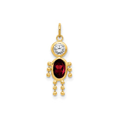 14k Yellow Gold Male Shape Birthstone Pendant Charm, 19x9mm