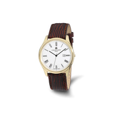 Mens Charles Hubert IP-plated Stainless Leather Band 43mm Watch