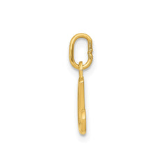 14k Yellow Gold Script Initial Charm Pendant, 14 x10mm