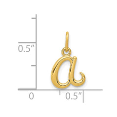 14k Yellow Gold Script Initial Charm Pendant, 14 x10mm