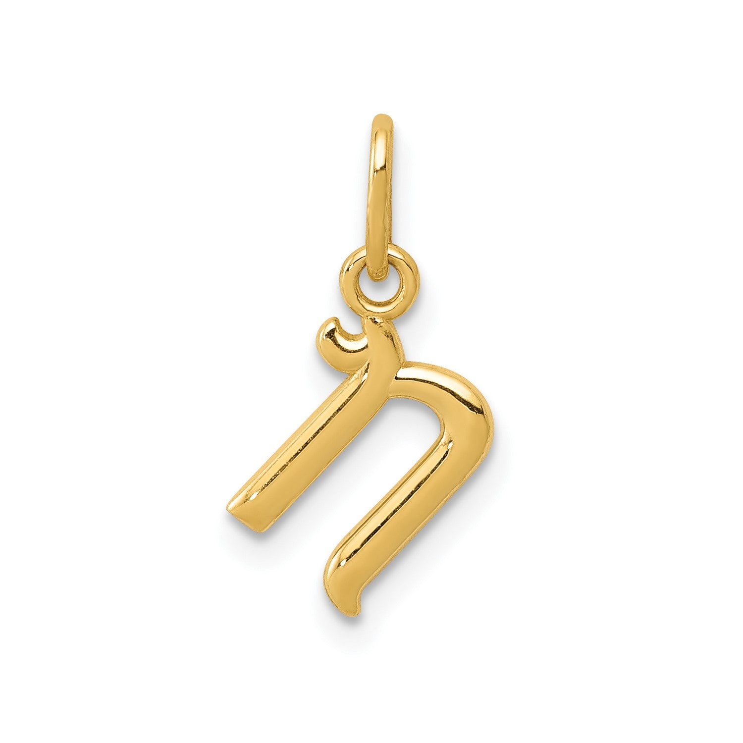 14k Yellow Gold Script Initial Charm Pendant, 14 x10mm