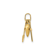 14K Yellow Gold Faith Charm Pendant with Heart, Cross and Anchor, 17x20mm