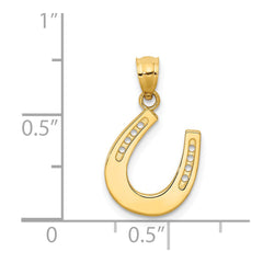 14k Yellow Gold Horseshoe Pendant, 17x17mm